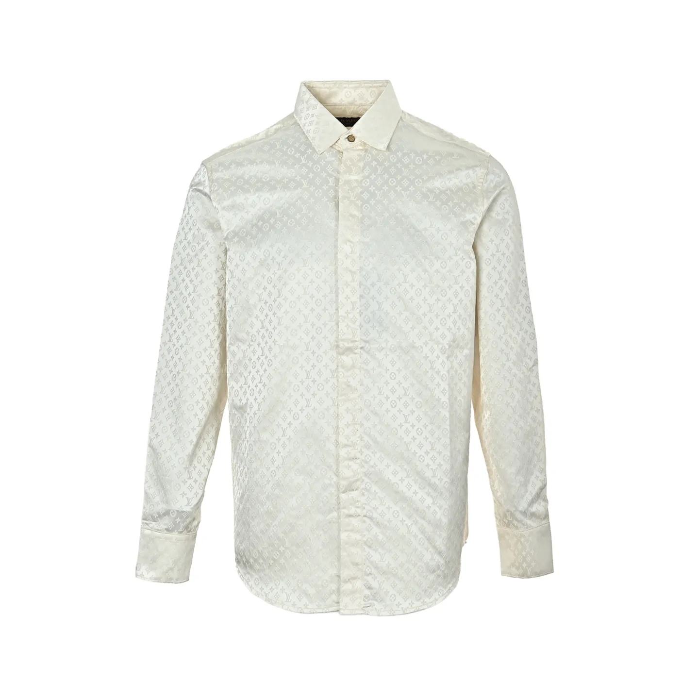 Louis Vuitton/Louis Vuitton old flower dark pattern jacquard mulberry silk shirt
